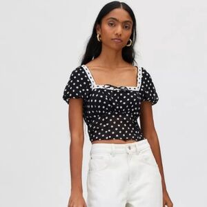 Urban Outfitters Kimchi Blue Apple Square Neck Cropped Blouse